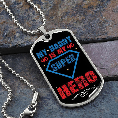 Personalized Dog Tag Pendant Military Ball Chain, Engraving Text - Best Gift To My Dad - ELKAMANIA