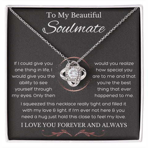 TO MY BEAUTIFUL SOULMATE - MY EYES - GIFT NECKLACE - ELKAMANIA