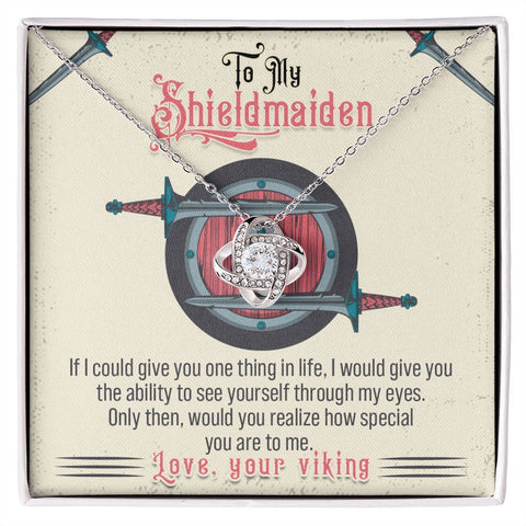 To My Shieldmaiden Love Knot Necklace in Special Gift Box. Love, Your Viking - ELKAMANIA