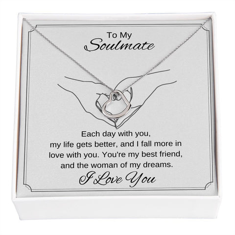 Each Day With You, My Life Gets Better - Handmade Gift This Beautiful Delicate Heart in 14k W/Gold or 18k Y/Gold To My Soulmate - ELKAMANIA