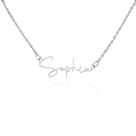 Give Your Loved Personalized Gift Signature Style Name Necklace - ELKAMANIA
