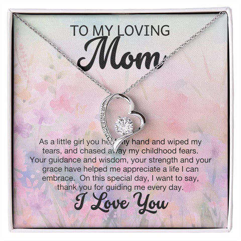 TO MY LOVING Mom" Necklace - Perfect Mother's Day Gift with 6.5mm Cubic Zirconia Stone - ELKAMANIA