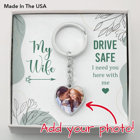 USA Handmade Personalized Photo Heart Keychain, Personalized Gifts - Perfect Keepsake - ELKAMANIA