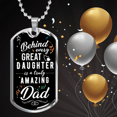 Luxury Gift Dog Tag Military Ball Chain Custom Text Engraving - Gift To Dad - ELKAMANIA