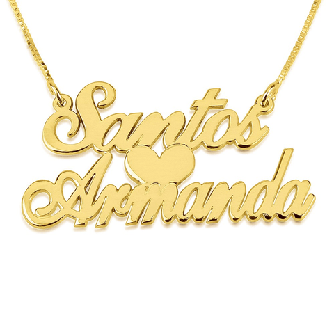 Handmade Gift Personalized Two Names Necklace - ELKAMANIA